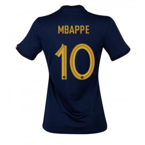 Frankrike Kylian Mbappe #10 kläder Kvinnor VM 2022 Hemmatröja Kortärmad